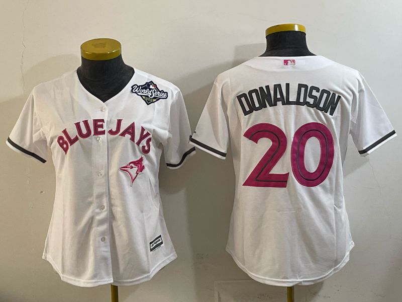 Women 2025 Nike Toronto Blue Jays #20 Donaldson White Game MLB Jersey 03